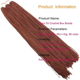 ZIZI BOX Long Micro 3X Pre-Looped Synthetic Zizi Braids 10 Packs/Lot 28 Inch 50g/Pack Thin Small Box Braid Crochet Twisted Hair Synthetic Kanekalon Braiding Hair Extension Women (30)