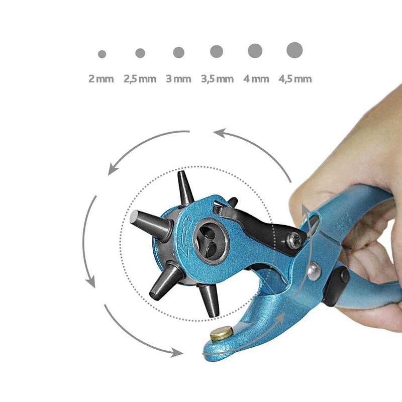 S&R Precision Leather Hole PUNCH PLIERS/MADE IN GERMANY/Revolving belt punching