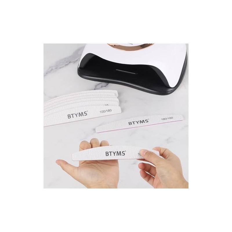 BTYMS 50 Piezas Limas de Uñas de Grano 100/180 -