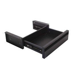POPMOON Under Desk Drawer For Desk 13.8 * 8.8 * 3.5 in, Pull out Storage Organizer with Slide Extension Mounted Under Flat Wooden Table or Workbench, Carbon Steel Hidden Desk Drawer