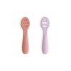 mushie Silicone First Feeding Baby Spoons | 2 Pack (Rose/Soft