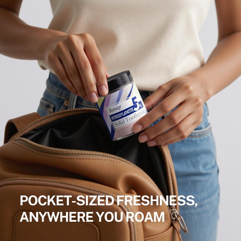 Retsip Toothpaste Tablets - 5% Nano Hydroxyapatite, Fluoride Free, Travel