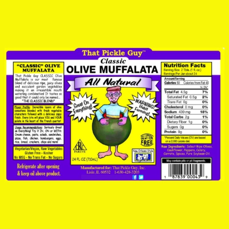 That Pickle Guy New Orleans Style Classic Olive Muffalata, Gluten,