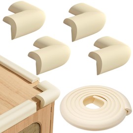 2M Bumper Strips and 4 Pieces L-Shaped Corners, Baby Edge Protector, Bumper Strips for Furniture