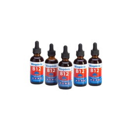 Vitamina B12 Líquida Sublingual Bioganic | Suplemento Alimenticio Sabor Arándano | Paquete de 5 | 240 Porciones por envase de 60 ml | Apta para Veganos