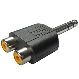 Keepdrum ADA062 Y-Adaptor RCA Stereo Female to 6.3 mm Jack Plug (Pack of 2)
