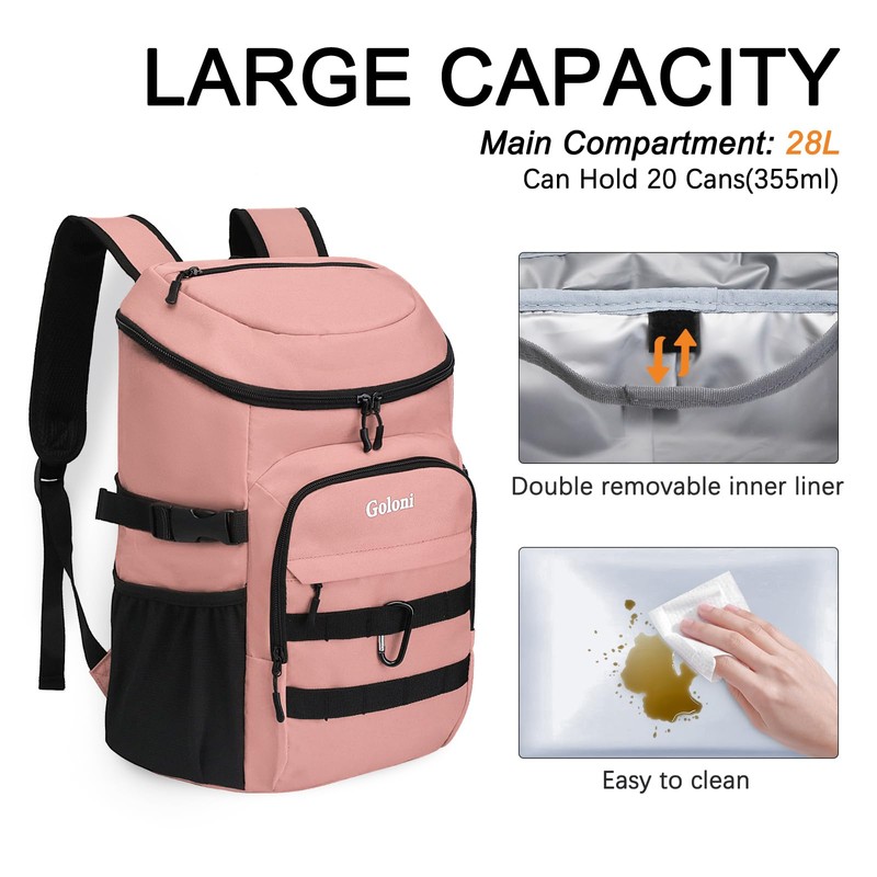 Upgraded Cooler Backpack 24 Cans – Lightweight Insulated Backpack Cooler,
