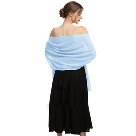 Hotshawl - Chal de gasa para vestidos de noche en ocasiones formales, Azul claro (gasa), Talla única
