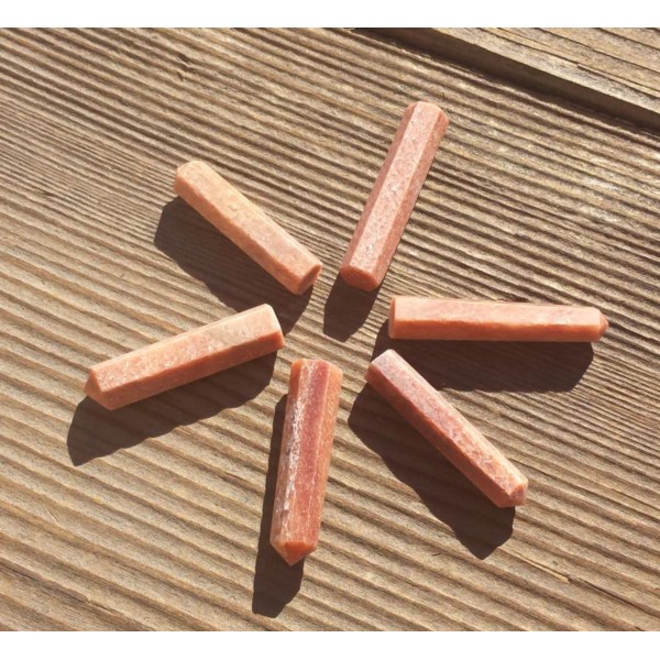 NATURAL PEACH MOONSTONE SINGLE TERMINATED GEMSTONE CRYSTAL PENCIL POINT (ONE)