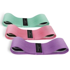 Resistance Bands for Women and Men, Fabric Non-Slip Booty Bands Set of 3 with 3 Resistance Levels, High-Elastic Cotton Workout Bands for Glutes, Legs, Core, Home Gym Fitness & Yoga