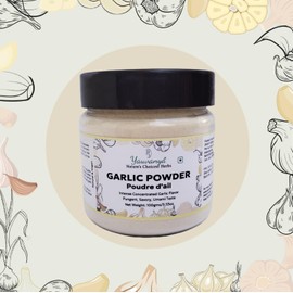 Yauvanya Garlic Fine Powder, 100g Jar, Vegan, Indian Spice, Gluten-Free, for Soups, Stews, Pastas, Curries, Seafood
