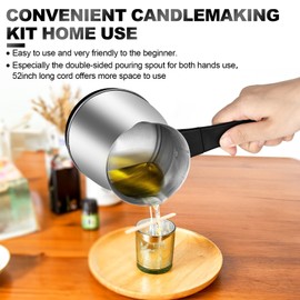 Candle Making Kit with Wax Melter,Electric Candle Wax Melter for Candle Making, Stainless Steel Wax Melting Pot, 52IN Power Cord,Candle Making Supplies