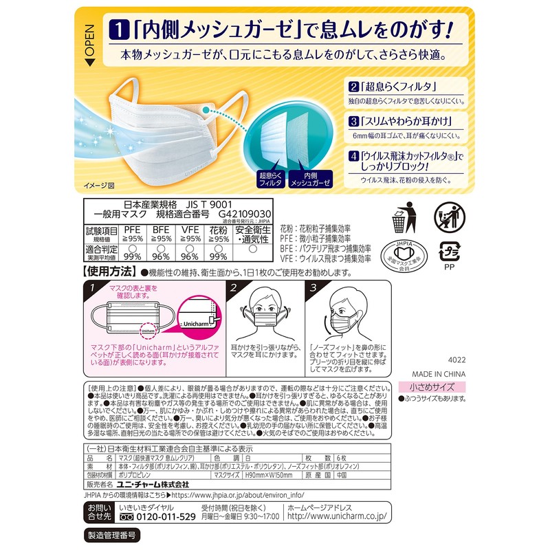 Super Comfortable Mask Breath Clear Type Small 5 Pieces