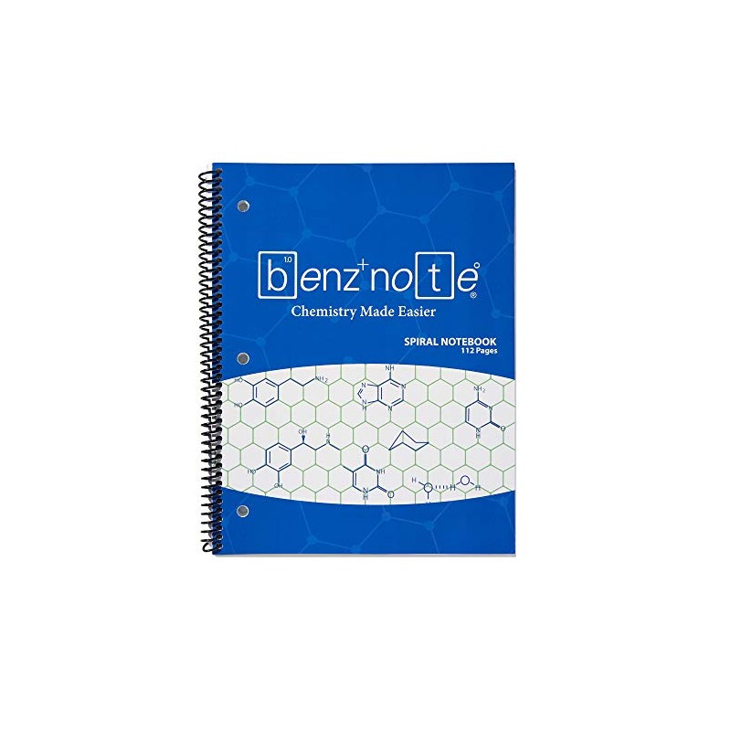 BENZNOTE, Spiral Notebook, for Organic and Biochemistry, 8-1/2" x 11",