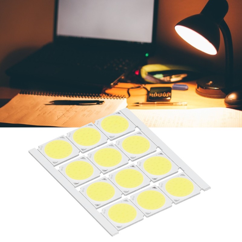 12Pcs COB Light Source High Power Round LED Chip 12W
