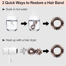 JessLab Lazos de Cabello en Espiral, 20 Pcs Traceless Cable Telefónico Sin arrugas Bobina de Plástico Titulares de Cola de Caballo sin Daños Accesorio para el Cabello para Niñas Mujeres Damas Regalo