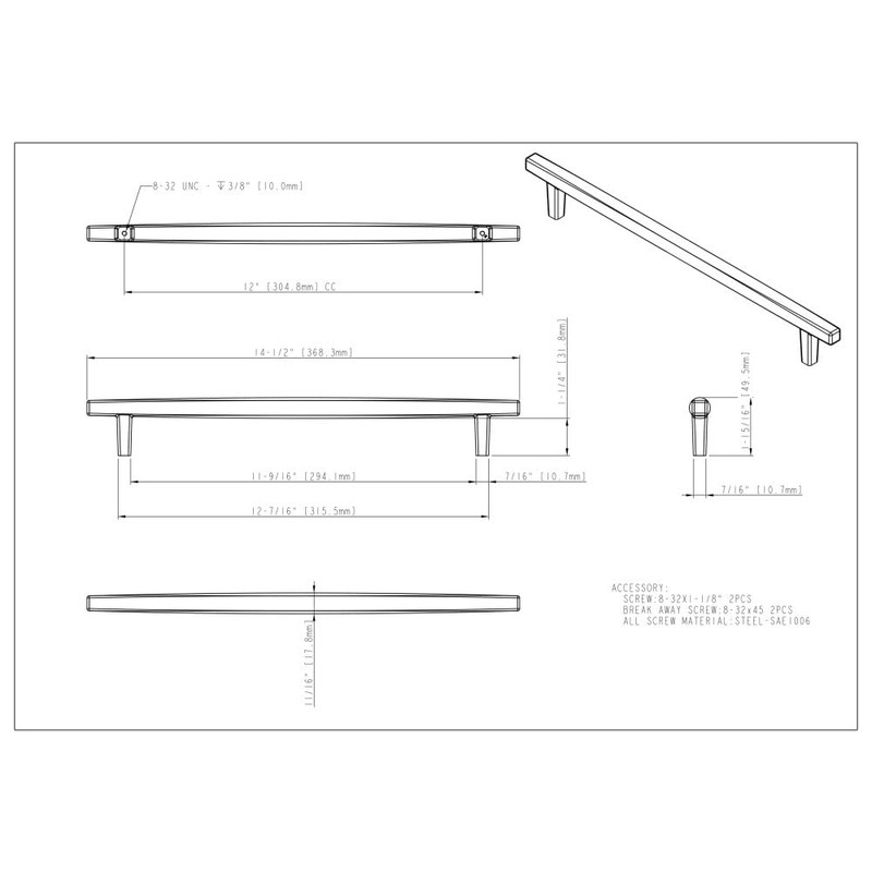 Jeffrey Alexander Whitlock 12" Center-to-Center Appliance Pull