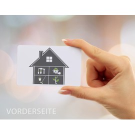 100 Janitorial Business Cards, Laminated, Includes Card Dispenser, Many Designs Available, Customise Template Right Here (Design 05)