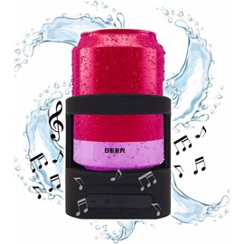 Gabba Goods Shower Bluetooth Speaker with Beer/Soda Can Holder - Built-in Microphone Handsfree - Waterproof, IPX7, 4 Hours of Playtime, Suction Cup for Showers