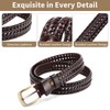 SENDEFN Leather Braided Belts for Men, 1 3/8" Casual Woven