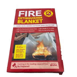 Klear Concepts 40 in. x 40 in. Emergency Fiberglass Fire Blanket Home Office Kitchen Safety