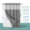 eachope Grey No Hook Waffle Weave Shower Curtain with snap-in