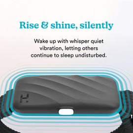 HoMedics WakeBand Vibrating Alarm Wristband - Silent Alarm Clock Alternative with 9 Modes & Snooze Function, App Control, Gentle Vibration Wake Up Watch with Soft Fabric Band, Black