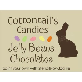 Stencils by Joanie Stencil Cottontail Candy Chocolate Bunny Jelly Beans Spring Easter DIY Signs