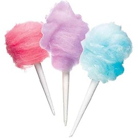 Cotton Candy Floss Sugar Package of ct-(Pink Vanilla, Blue Raspberry & Grape)-8.5oz Each Flavor W/ 50 Paper Cones