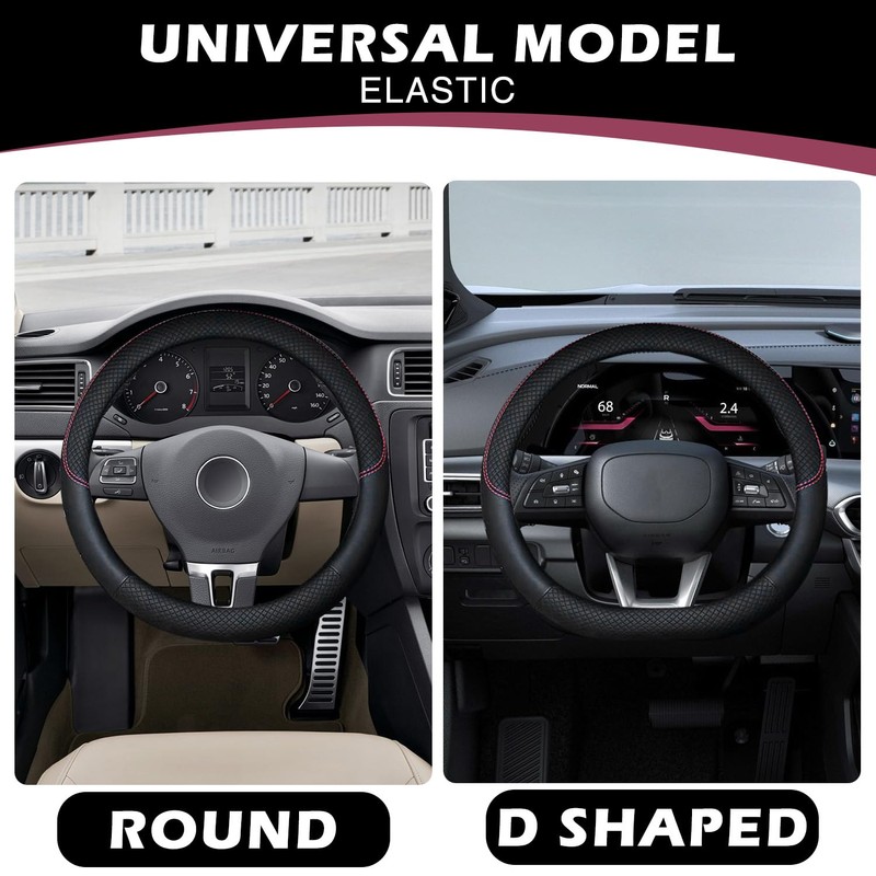 XdealCozyxc Car Steering Wheel Covers, 14.5-15 Inch Anti Slip Soft