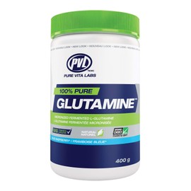PVL PVL 100% Pure Glutamine C Post-Workout Fermented Vegan Amino Acid Supplement for Muscle Recovery and Repair C 400g C Blue Raspberry