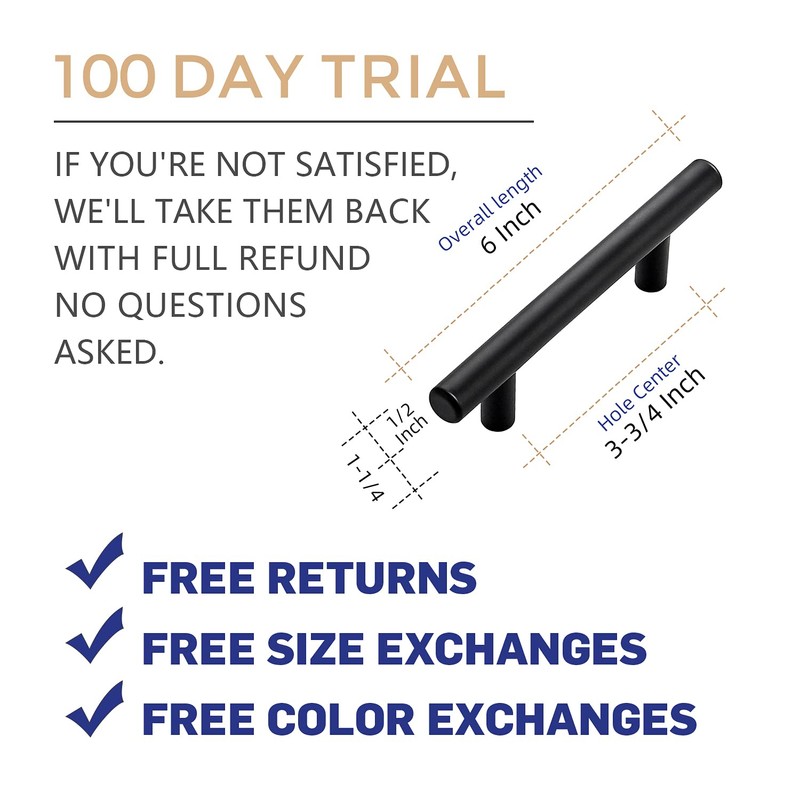 Ravinte 30 Pack 3-3/4 Inch Hole Center Cabinet Pulls Matte