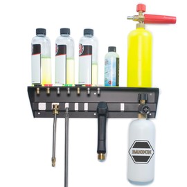 BANDUN Pressure Washer Gun Holder with Shelf,Foam Cannon Holder for Pressure Washer Wand,Pressure Washers Nozzle Tips,Soap Bottle Holder, pressure washer parts & accessories & attachments Storage Rack