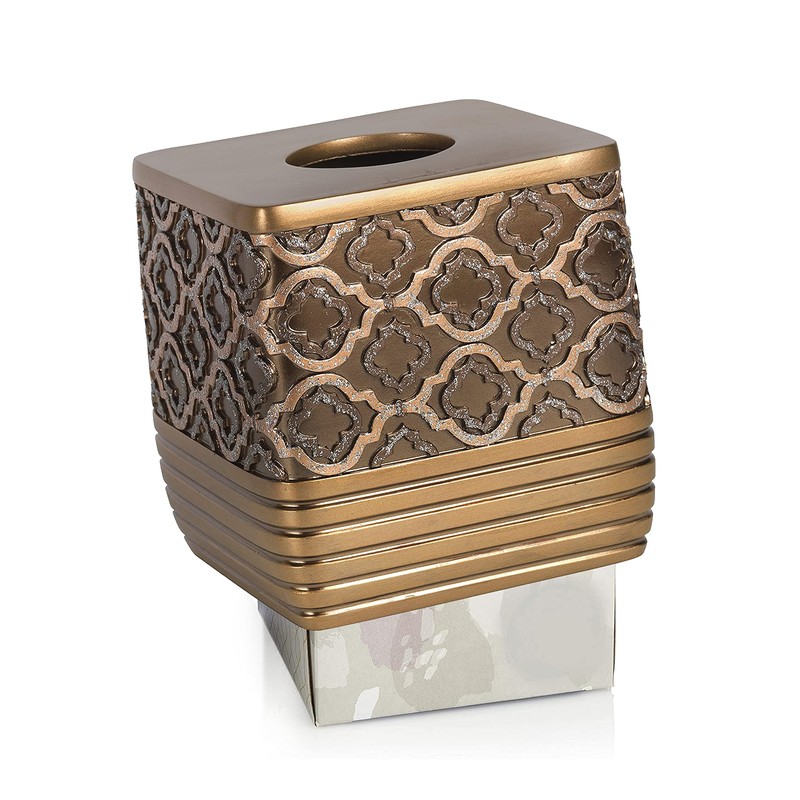 Popular Bath Tissue Box, Spindle Collection, Gold