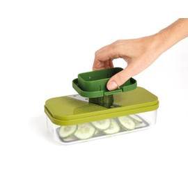 Joseph Joseph Multi-Prep Compact 4-in-1 Multi-Function Set, Vegetable Slicer, Onion Cutter, Chip Cutter, Cheese Grater, Madonline, Julienne Cutter with Container