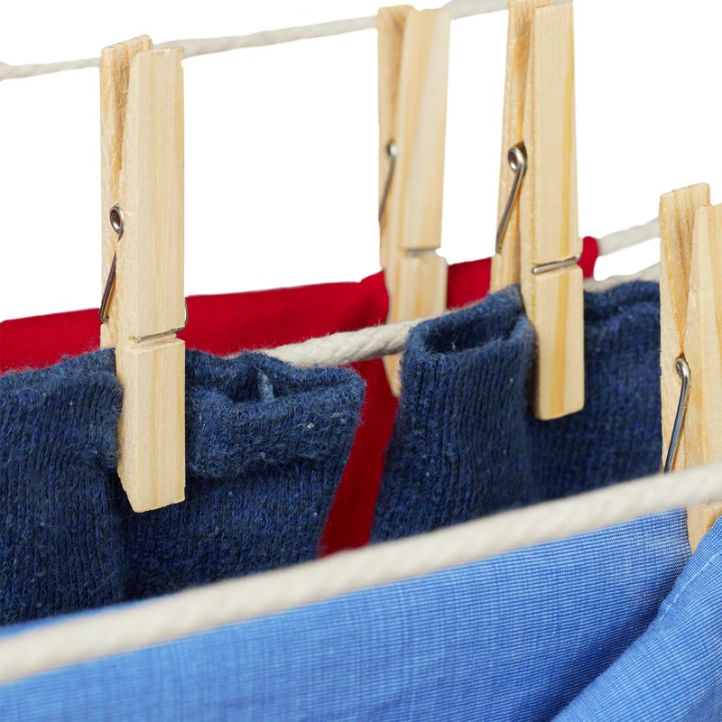 Relaxdays Wooden Clothes Pegs, Set of 100, Large Wooden Clothes