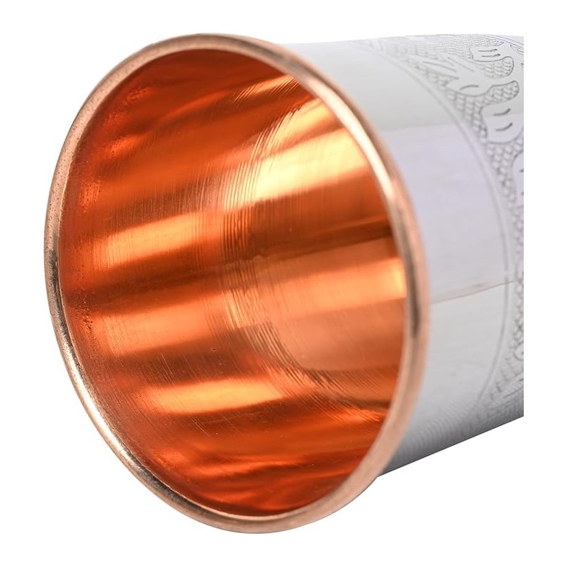 "ANCIENTIMPEX Set of 2 Stainless Steel Pure Copper Outside and
