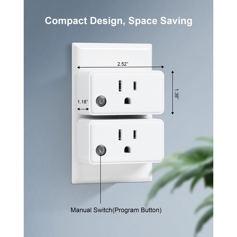 treewell Remote Control Outlet Wireless Wall Mounted Light Switch, Programmable