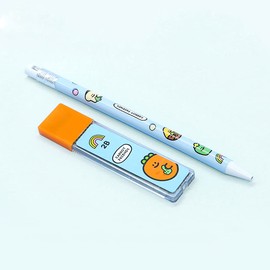 [2-in-1] Carrot Friends Cute Character Illustration 2B Mechanical Pencil With Sharpener Top Set (Random)