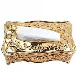 Luxurious Rose Tissue Box Acrylic Holder Cover Luxurious Elegant Design Tissue Holders Paper Holder Napkin Holder for Home Toilet Bath (Gold)