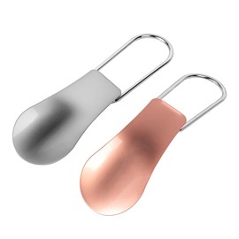 Folding Mini Metal Shoe Pulls 5.7 Inch - Travel Friendly for Men, Women and Children - Pack of 2 (Rose+Silver)