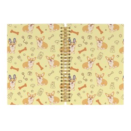 Pugwak Cute Corgi Paw Bone Journal Notebook - Funny Welsh Corgi Dog Notebooks College Ruled for Work School, Gifts for Dog Mom Dog Lovers, Office Supplies, Hardcover Spiral Notebook 5.5"x8.3"