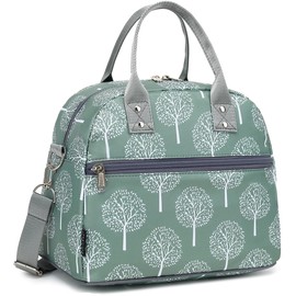 FlowFly Insulated Lunch Bag With Shoulder Strap for Women, Men, and Kids, Large and Reusable, Handle, Freezable Work and School Travel Tote and Meal Prep Organizer,Dandelion