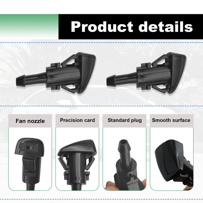 2PCS Front Windshield Washer Nozzles, Windshield Wiper Sprayer Nozzle Jet