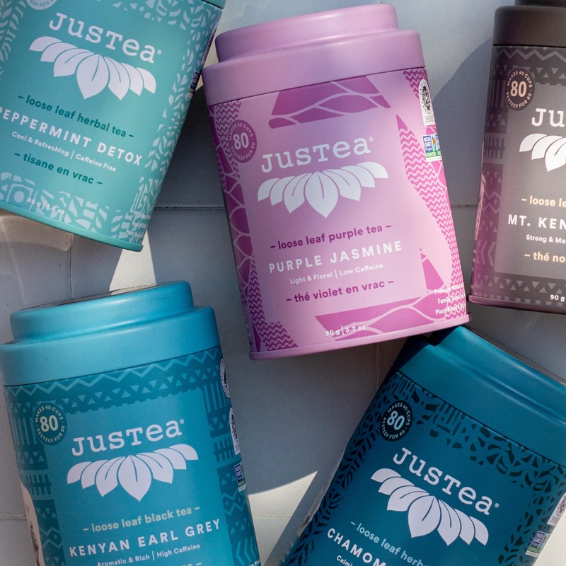 JusTea PURPLE JASMINE | Loose Leaf Purple Tea | Tin