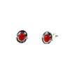 Earrings Indian Jewellery Red Resin Oval 925 Sterling Silver, Sterling