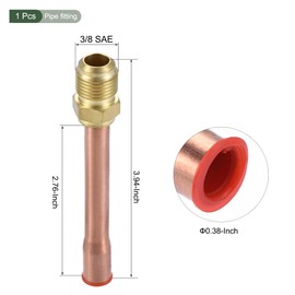 YOKIVE 1 Pcs Brass Fitting with Copper Pipe, Air Conditioning Unit Fitting 45 Degree Flared Connector Adapter, Great for Air Conditioner (3/8" Flare Thread)