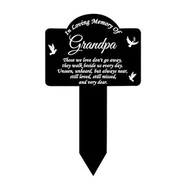 KnvsS Cemetery Decorations for Grave Metal Grave Memorial Decorations Stake Plaque Grave Markers Outdoor Waterproof (Memory of Grandpa)