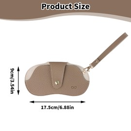 DecorDwell Fashion Sunglasses Case, Soft Leather Sunglasses Case, 2 Pack Women Portable Slim Eyeglass Cases with Belt Clip, White and Brown