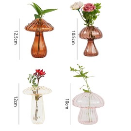 RORA Mushroom Shaped vases Come in a Variety of Colors for a Unique and Beautiful Look, and The Borosilicate Glass is Both Strong and Lightweight (Colorful)